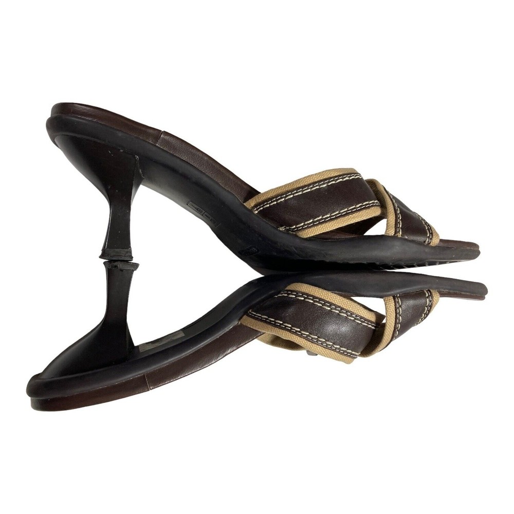 Aerology Aerosoles Holly Sandals Women's 9M Heels Brown Leather Criss Cross Toe - Picture 6 of 9